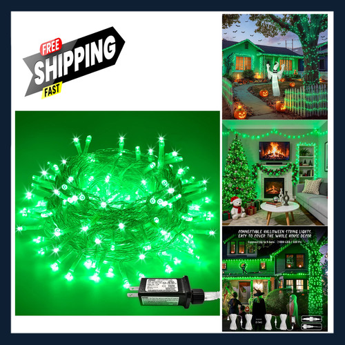 Green led string lights indoor - green,