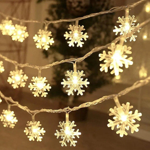 Led snowflake string lights - led,